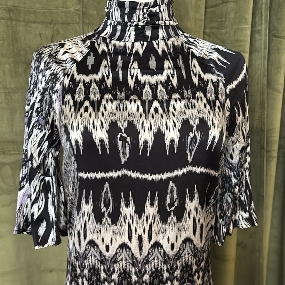 Marciano mock neck silk tunic top, XS - Picture 2 of 8
